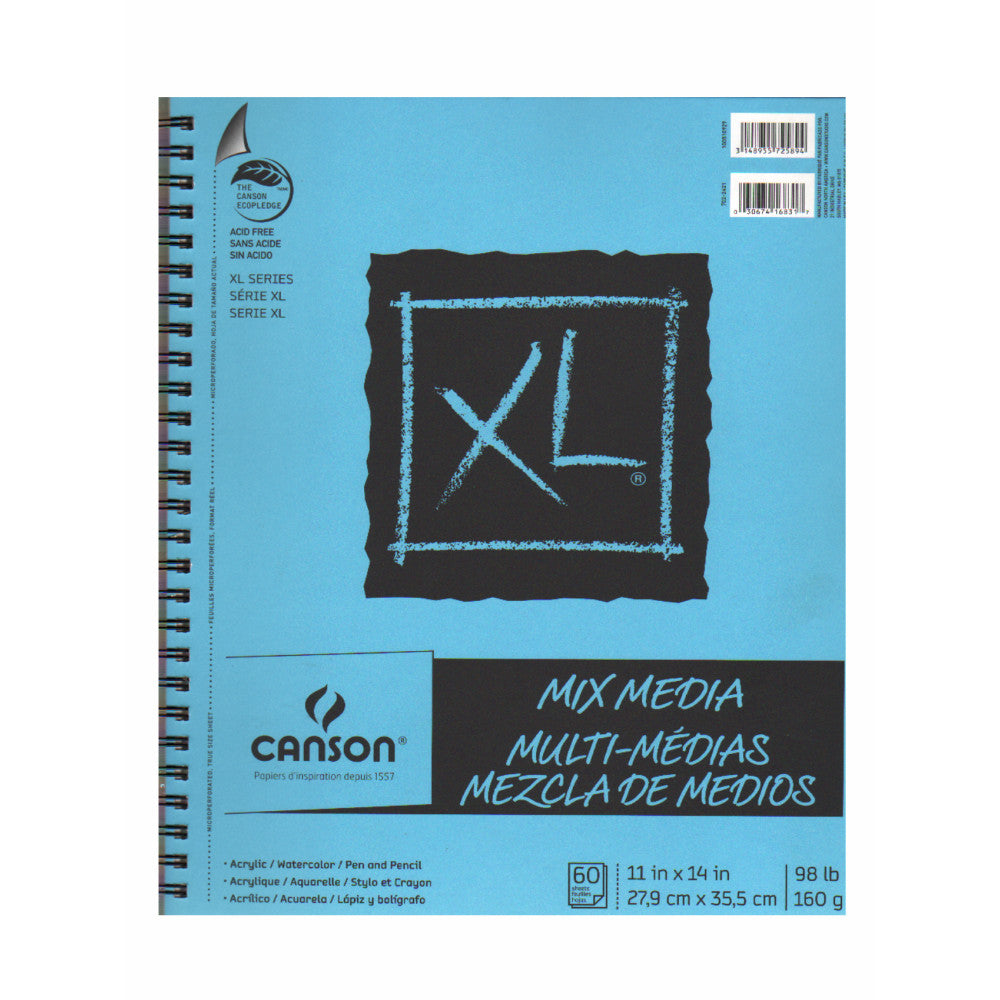 Canson XL Mix Media Pads, 11in x 14in, 60 Sheets, Pack Of 2