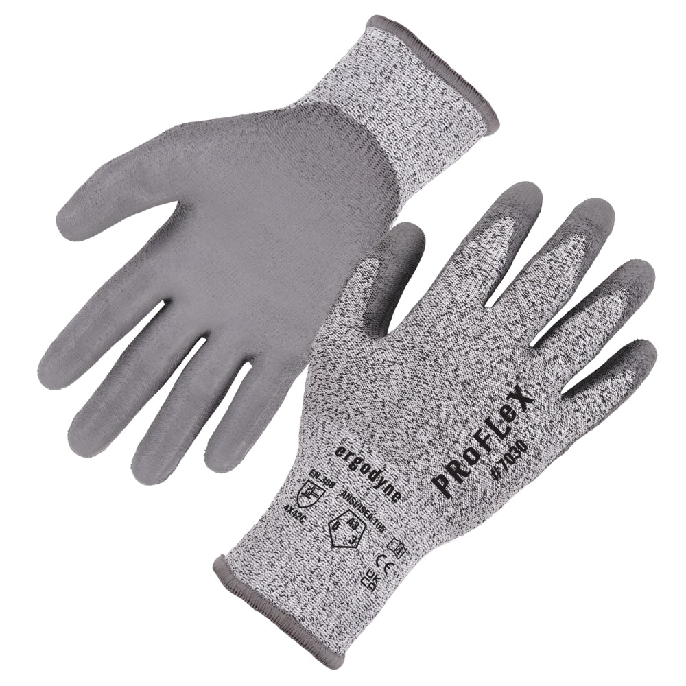 Ergodyne Proflex 7030 PU-Coated Cut-Resistant Gloves, X-Large, Gray