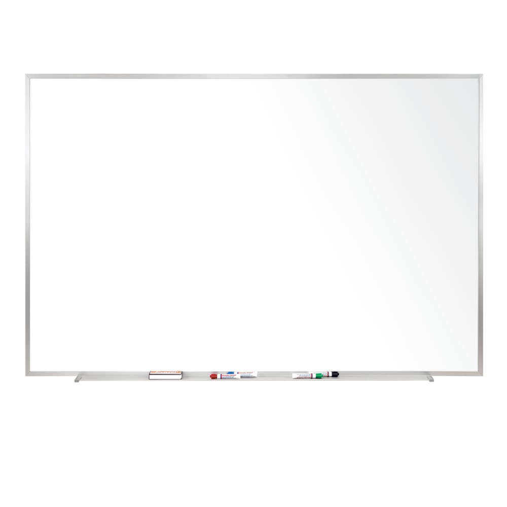 Ghent Magnetic Porcelain Dry-Erase Whiteboard, 48in x 96in, Aluminum Frame With Silver Finish