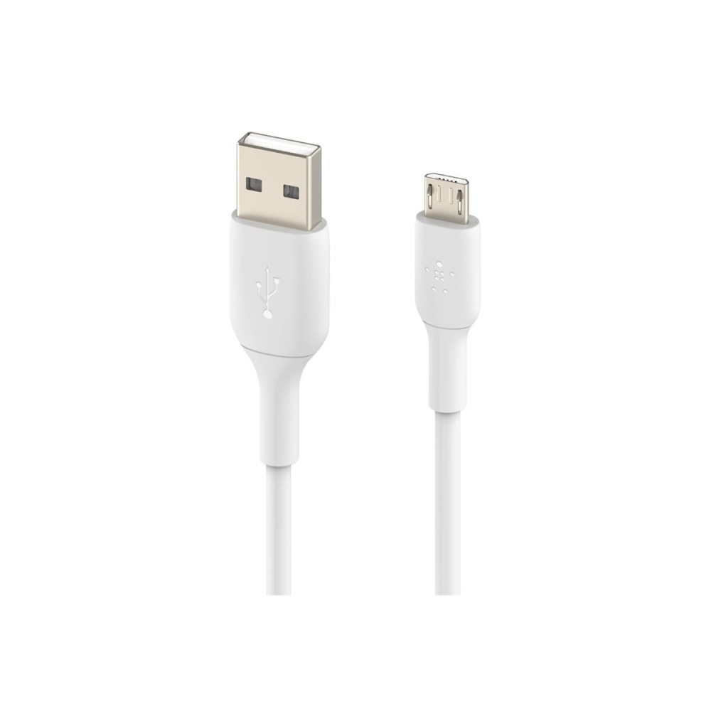 Belkin USB-A to Micro-USB Cable (1m / 3.3ft, Black) - 3.30 ft Micro-USB/USB-A Data Transfer Cable - First End: 1 x USB Type A - Male - Second End: 1 x Micro USB - Male - White