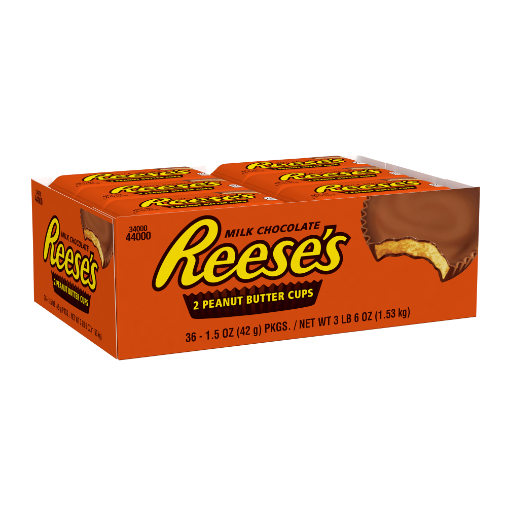 Reeses Peanut Butter Cups, 1.5 Oz, Box Of 36