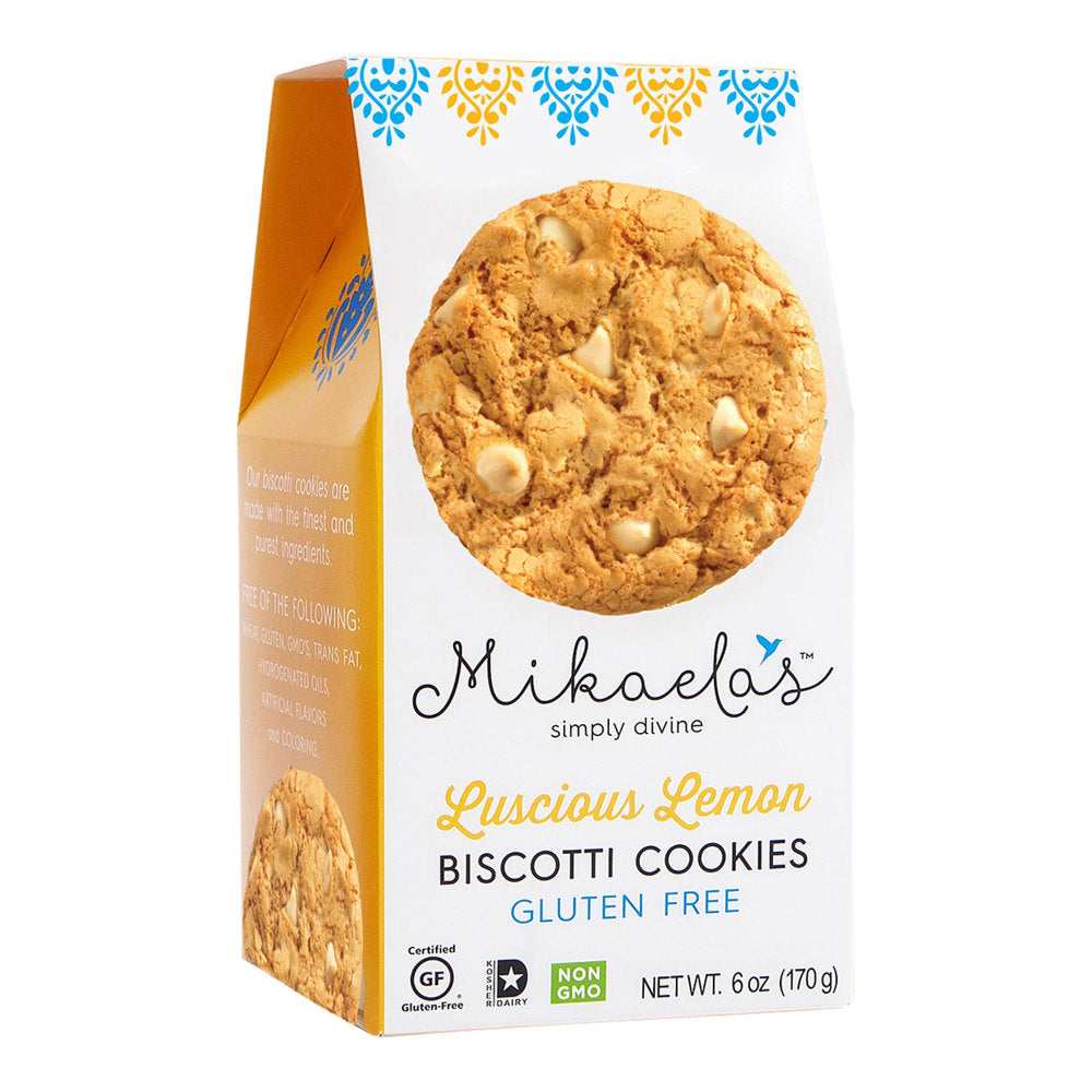 Mikaelas Simply Divine Biscotti Cookies, Luscious Lemon, 6 Oz, Box Of 8