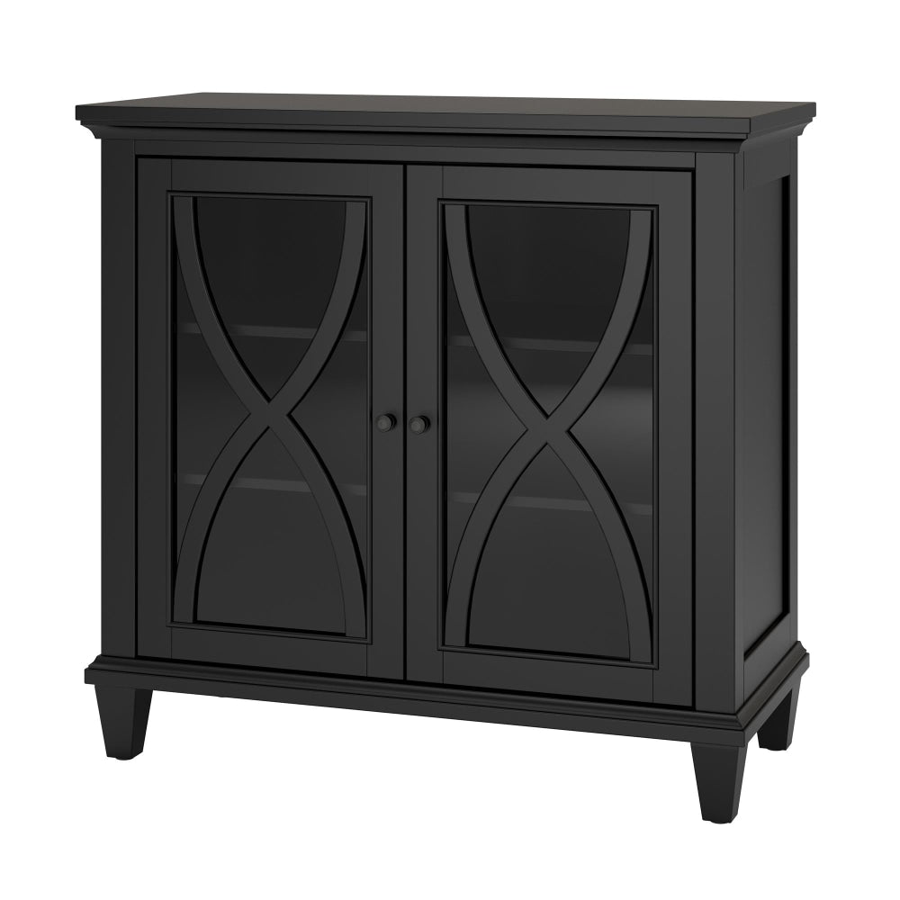 Ameriwood Home Ellington Double-Door Accent Cabinet, 3 Shelves, Black