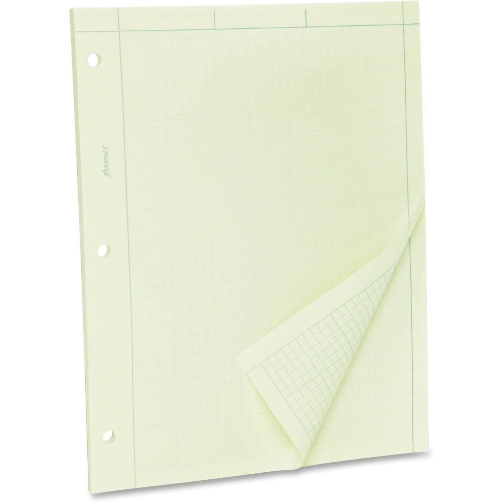 TOPS Engineers Quadrille Pad, 8.5in x 11in, 100 Sheets, Green Tint