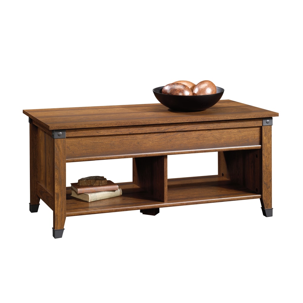 Sauder Carson Forge Lift-Top Coffee Table, 19inH x 43-1/8inW x 19-1/2inD, Washington Cherry