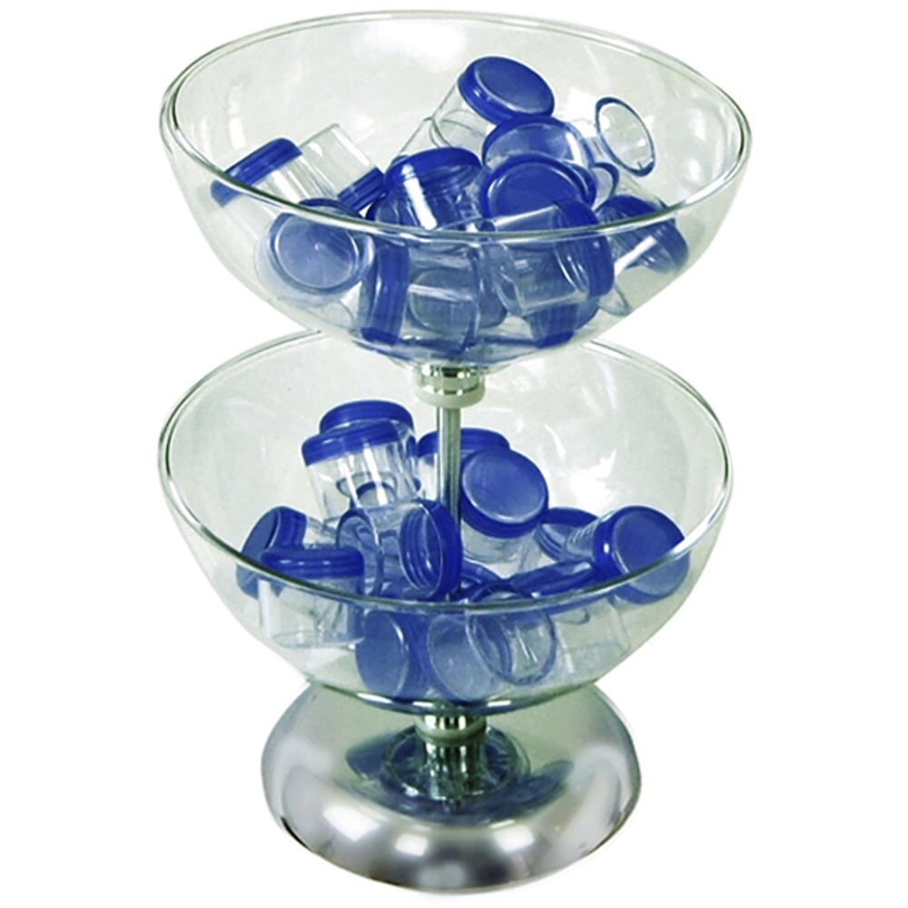 Azar Displays 2-Tier Bowl Display, 17-1/2inH x 12inW x 12inD, Clear