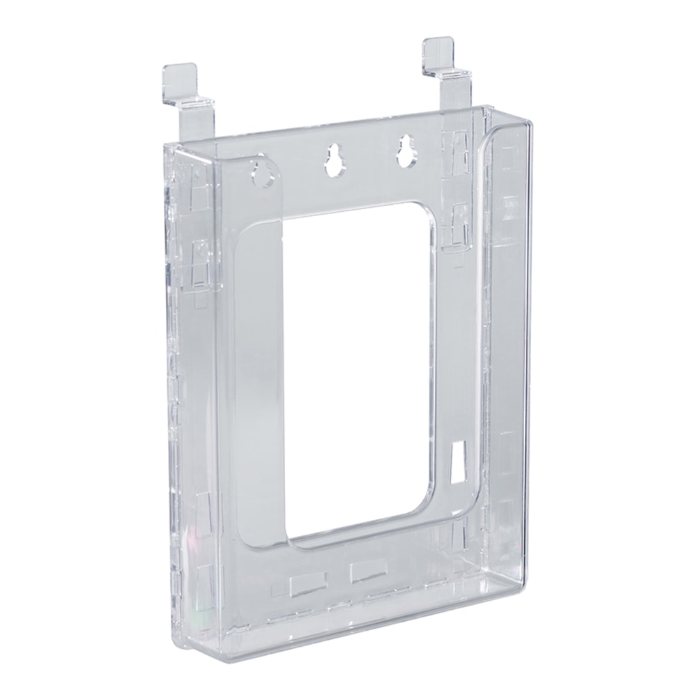 Azar Displays Slatwall Bifold Brochure Holders, 8-1/2inH x 6-5/8inW x 1-1/2inD, Clear, Pack Of 10 Holders