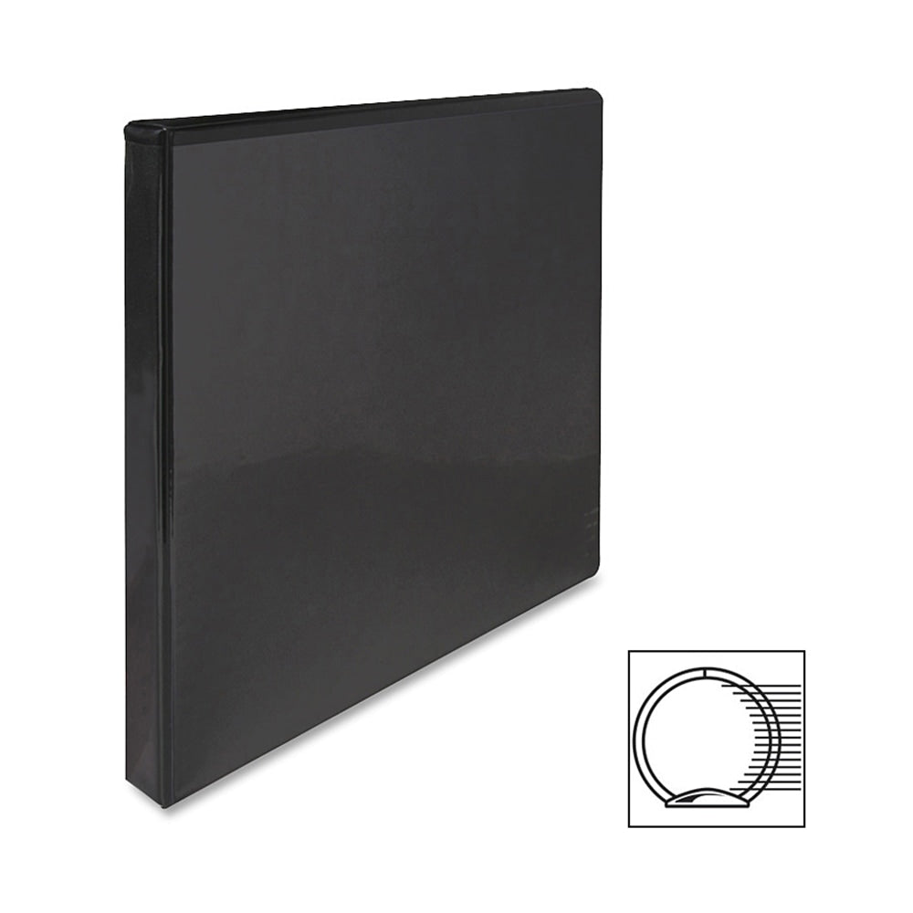 Sparco Premium View 3-Ring Binder, 1/2in Round Rings, 96% Recycled, Black