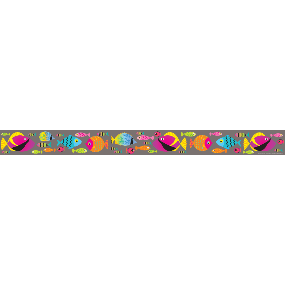 Barker Creek Double-Sided Straight-Edge Border Strips, Kai Ola Tropical Fish, 3in x 35in, Set Of 12 Strips