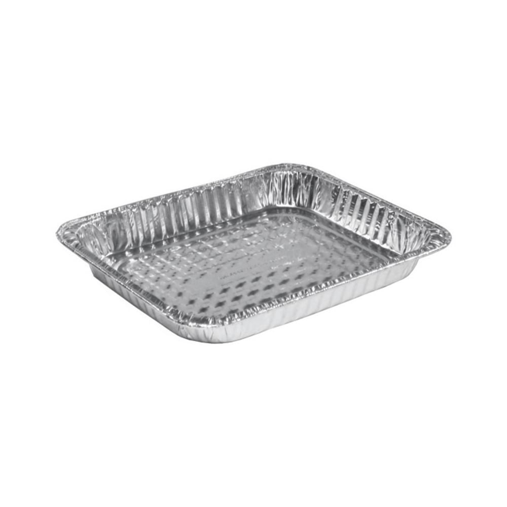 HFA Half Size Foil Pans, 107 Oz, 12 3/4in x 10 3/8in x 2 3/16in , Silver, Carton Of 50