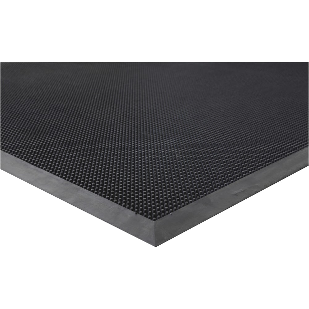 Genuine Joe Brush Tip Scraper Mat - Indoor, Outdoor - 60in Length x 36in Width x 0.40in Thickness - Rectangle - Rubber - Black