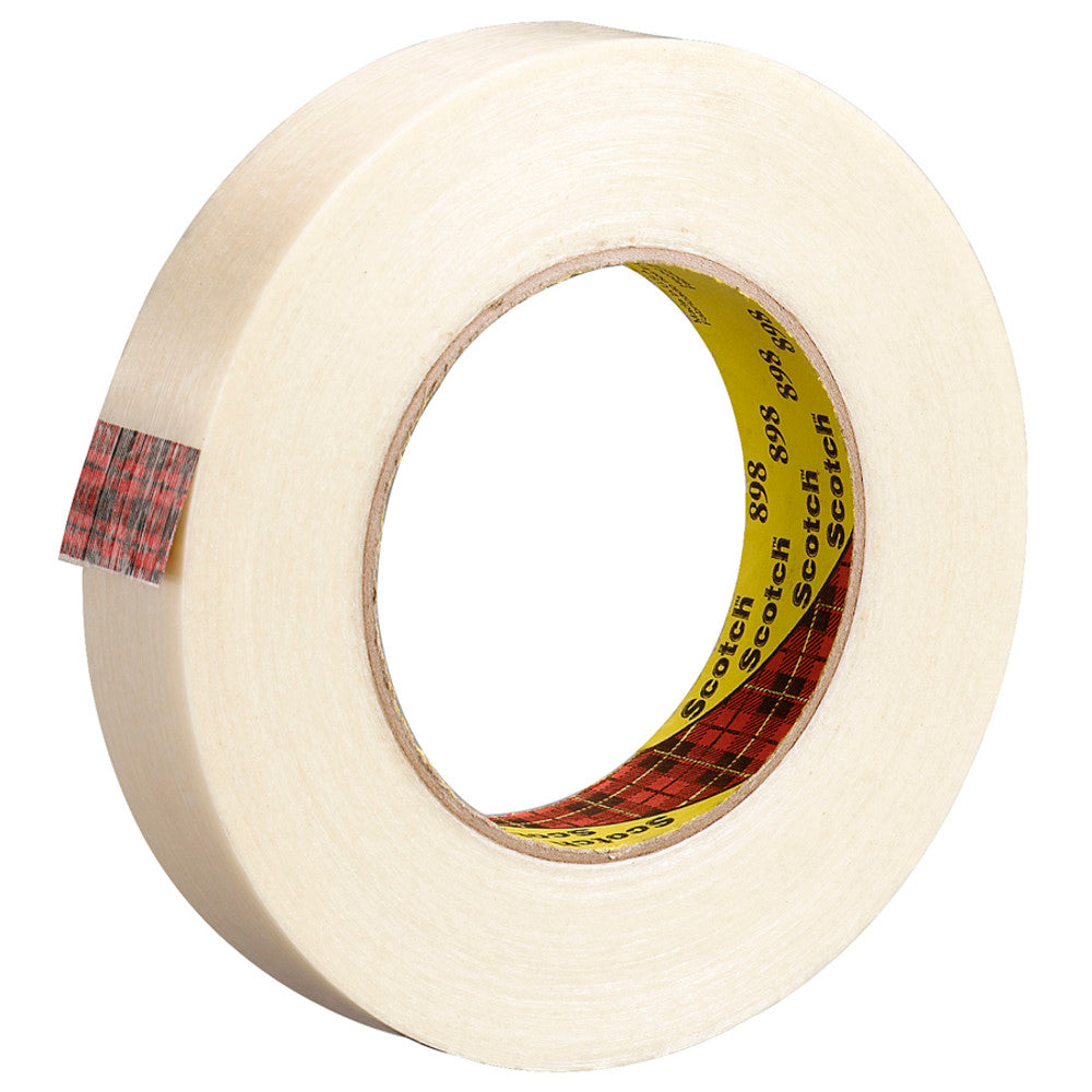 3M 898 Strapping Tape, 1/2in x 60 Yd., Clear, Case Of 72