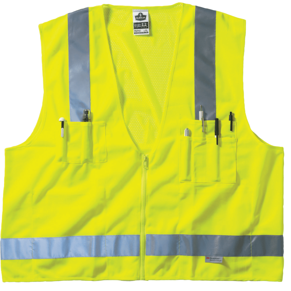 Ergodyne GloWear Safety Vest, Type R Class 2 Surveyors, XS, Lime, 8250Z