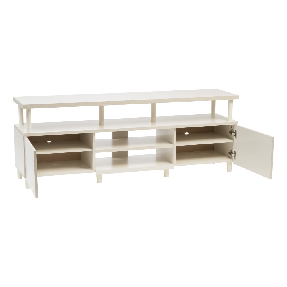 IRIS TV Stand For 70in TVs, 23-1/4inH x 63inW x 15-5/16inD, White