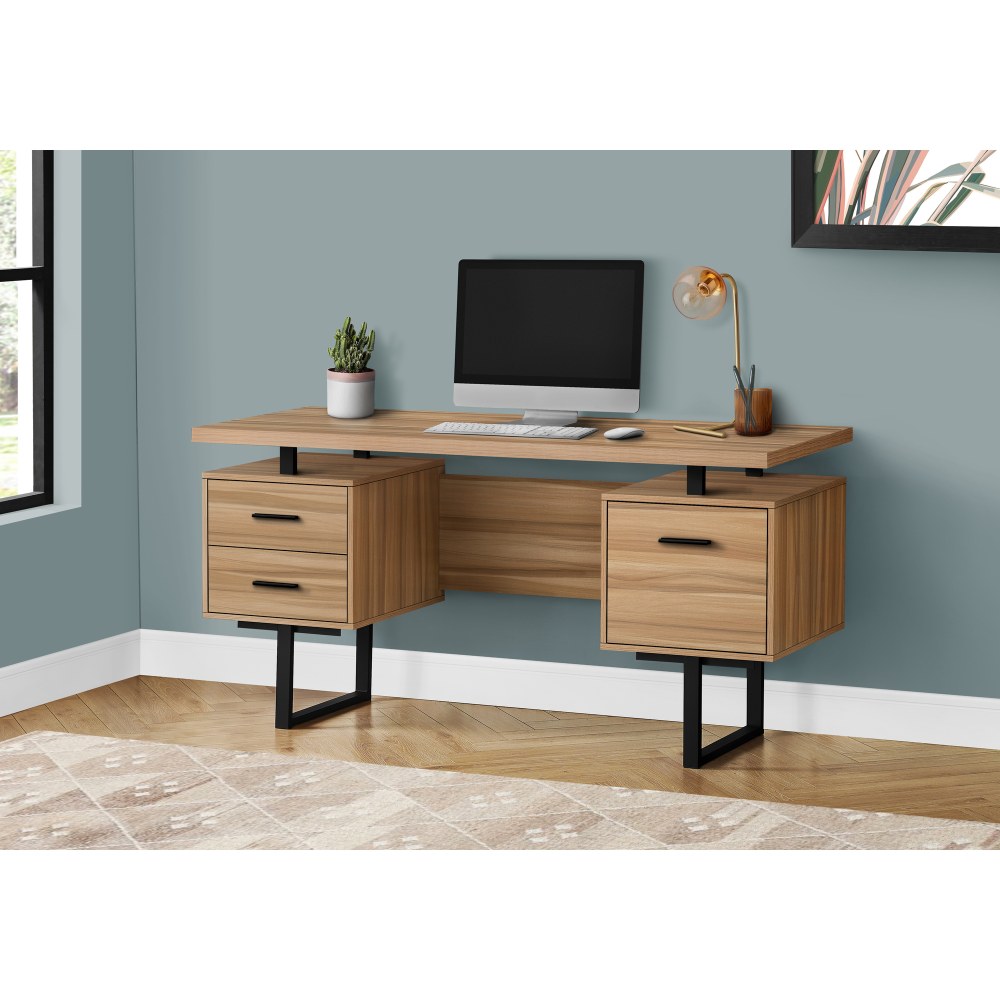 Monarch Specialties Violet 60inW Computer Desk, Brown