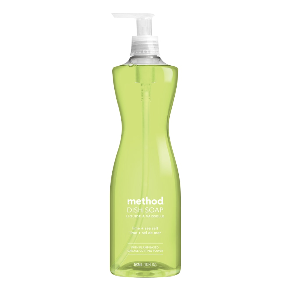 Method Dishwashing Soap Pump Bottle, Lime & Sea Salt Scent, 18 Oz Bottle