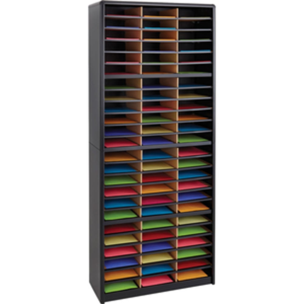 Safco Value Sorter Steel Corrugated Literature Organizer, 72 Compartments, Black