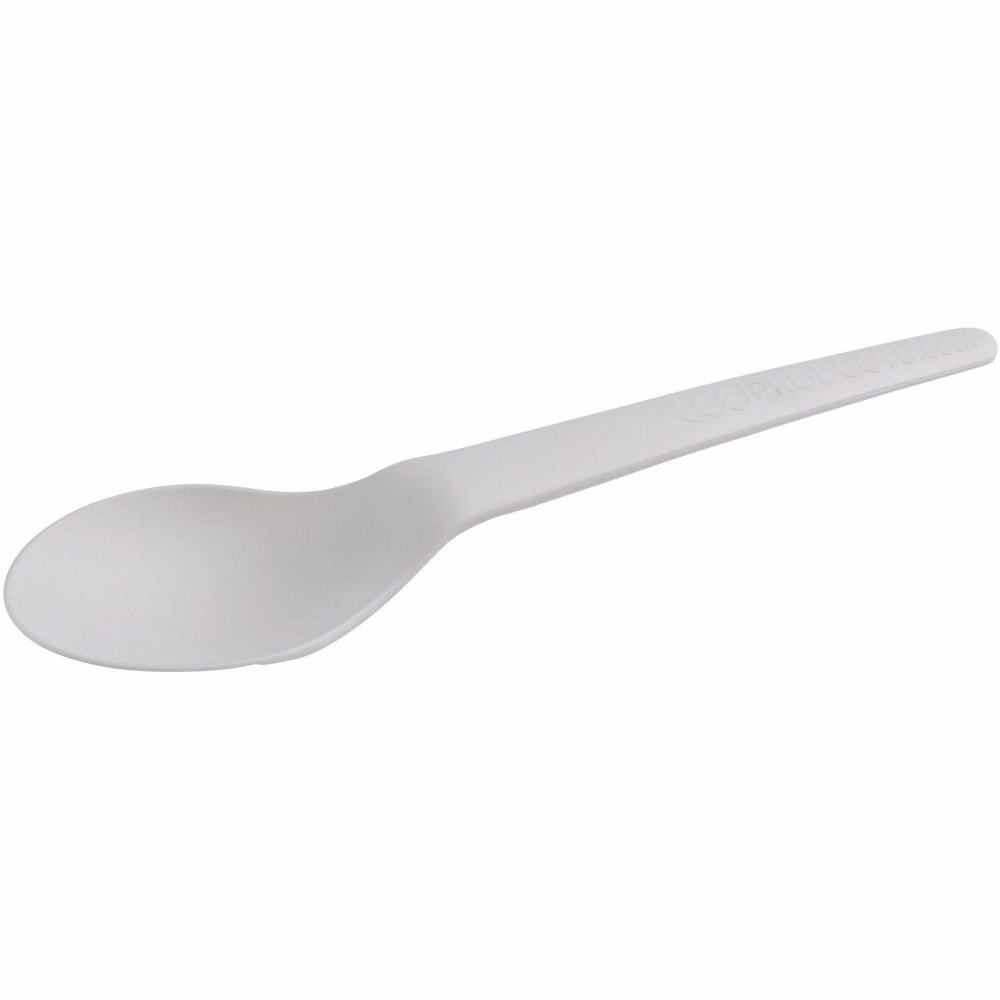 Eco-Products 6in Plantware High-heat Spoons - 1 Piece(s) - 20/Carton - Spoon - 1 x Spoon - Disposable - Pearl White