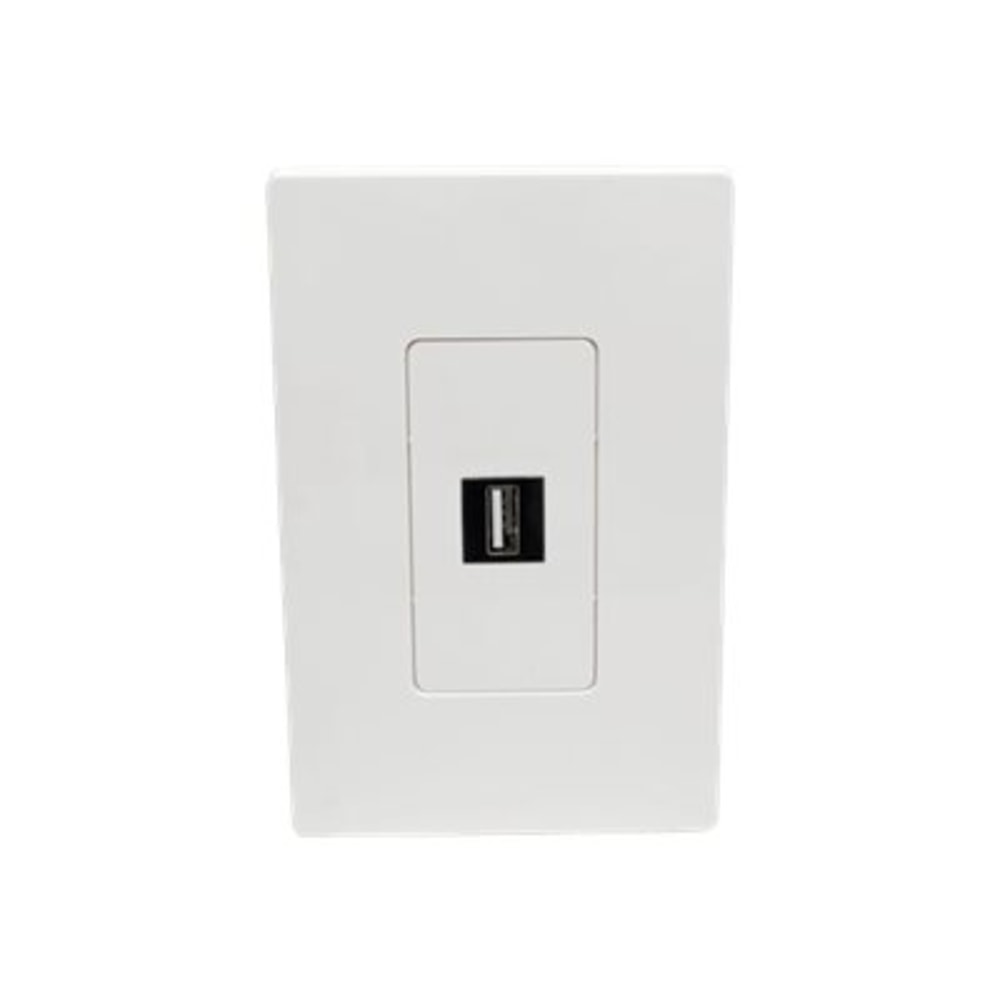 Tripp Lite Single-Gang 1-Port Wall Plate Keystone Cat5/Cat6 USB HDMI Dport RCA - Faceplate - white - 1-gang - 1 port - TAA Compliant