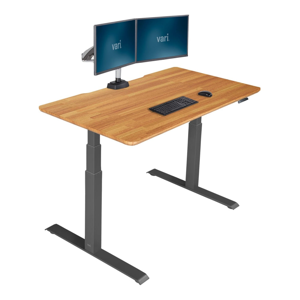 Vari Electric 60inW Standing Desk, Butcher Block