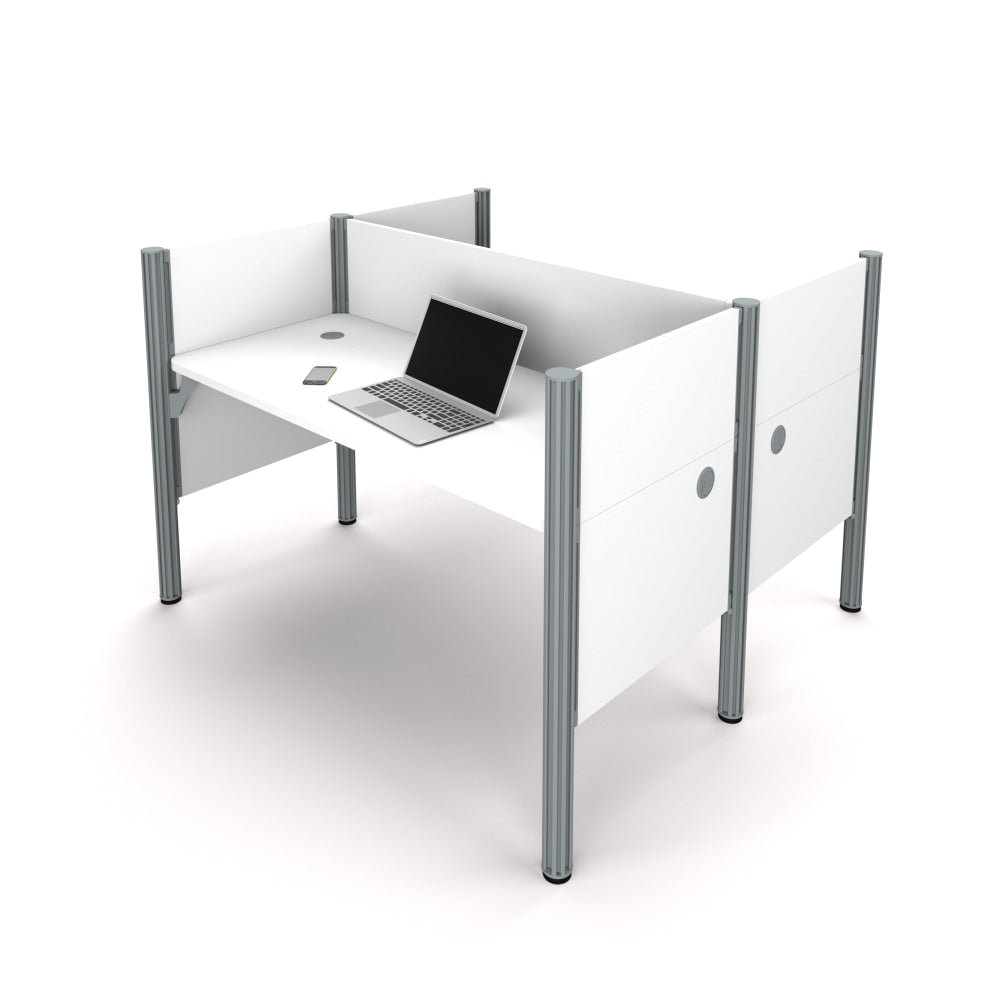 Bestar Pro-Biz 63inW Computer Desk Office Cubicles With Low Privacy Panels, White