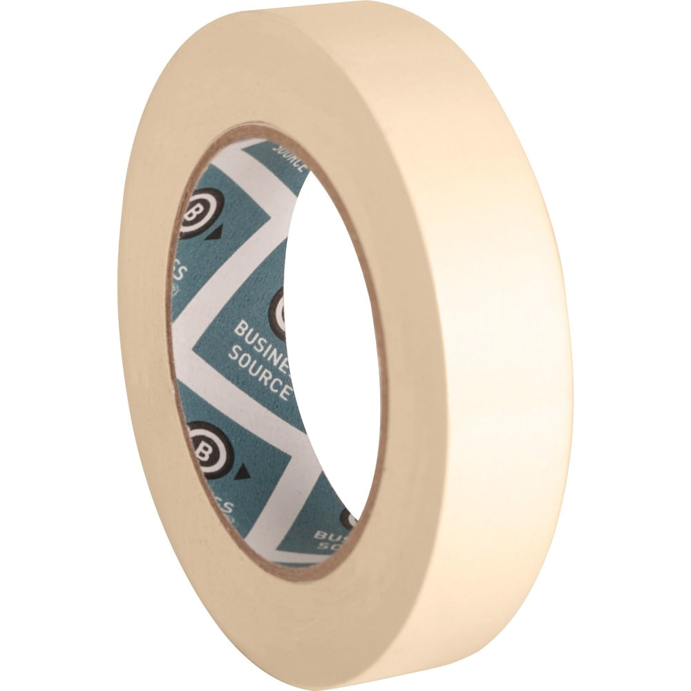 Business Source Utility-purpose Masking Tape - 1in Width x 60 yd Length - 3in Core - Crepe Paper Backing - 1 Roll - Tan