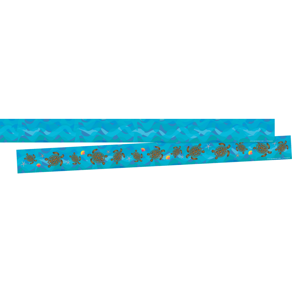 Barker Creek Double-Sided Straight-Edge Border Strips, Kai Ola Sea Turtles, 3in x 35in, Set Of 24 Strips