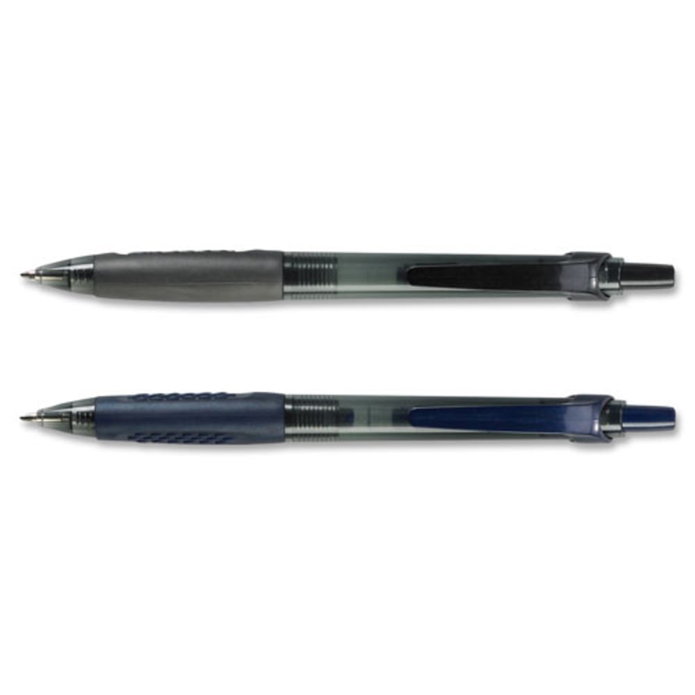 Integra 82952 Retractable Ballpoint Pens - Fine Pen Point - Black - Black, Transparent Barrel - 12 / Dozen