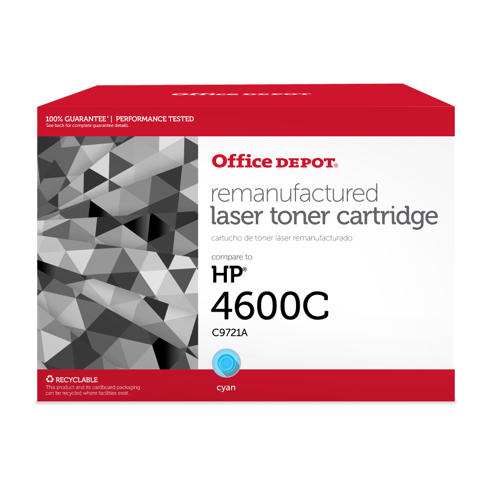 Office Depot Remanufactured Cyan Toner Cartridge Replacement For HP 641A, C9721A, 21ACR