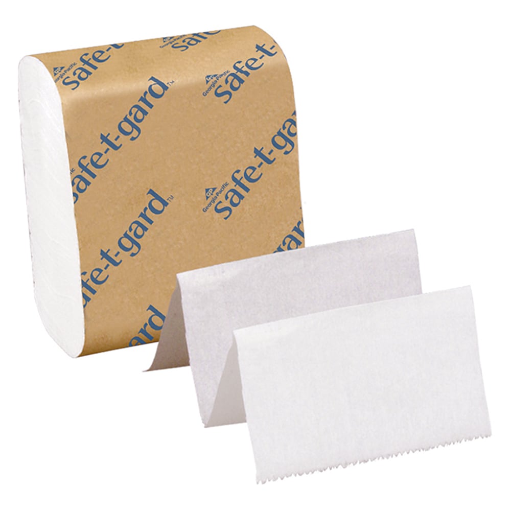 Georgia-Pacific Safe-T-Gard Interfolded Tissue, 4in x 10in, White, 200 Sheets Per Pack, Case Of 40 Packs