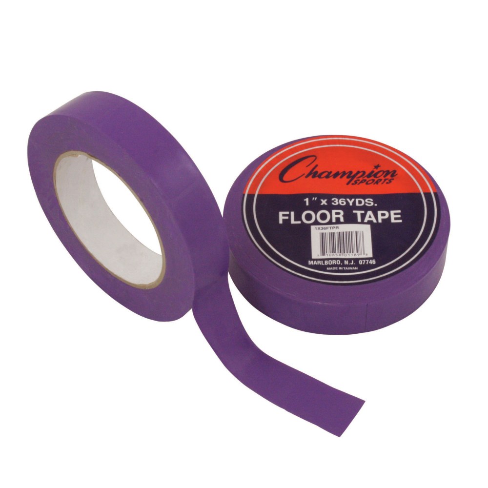 Champion Sports Floor Marking Tape, 1in x 36 yd., Purple, Pack Of 6 Rolls