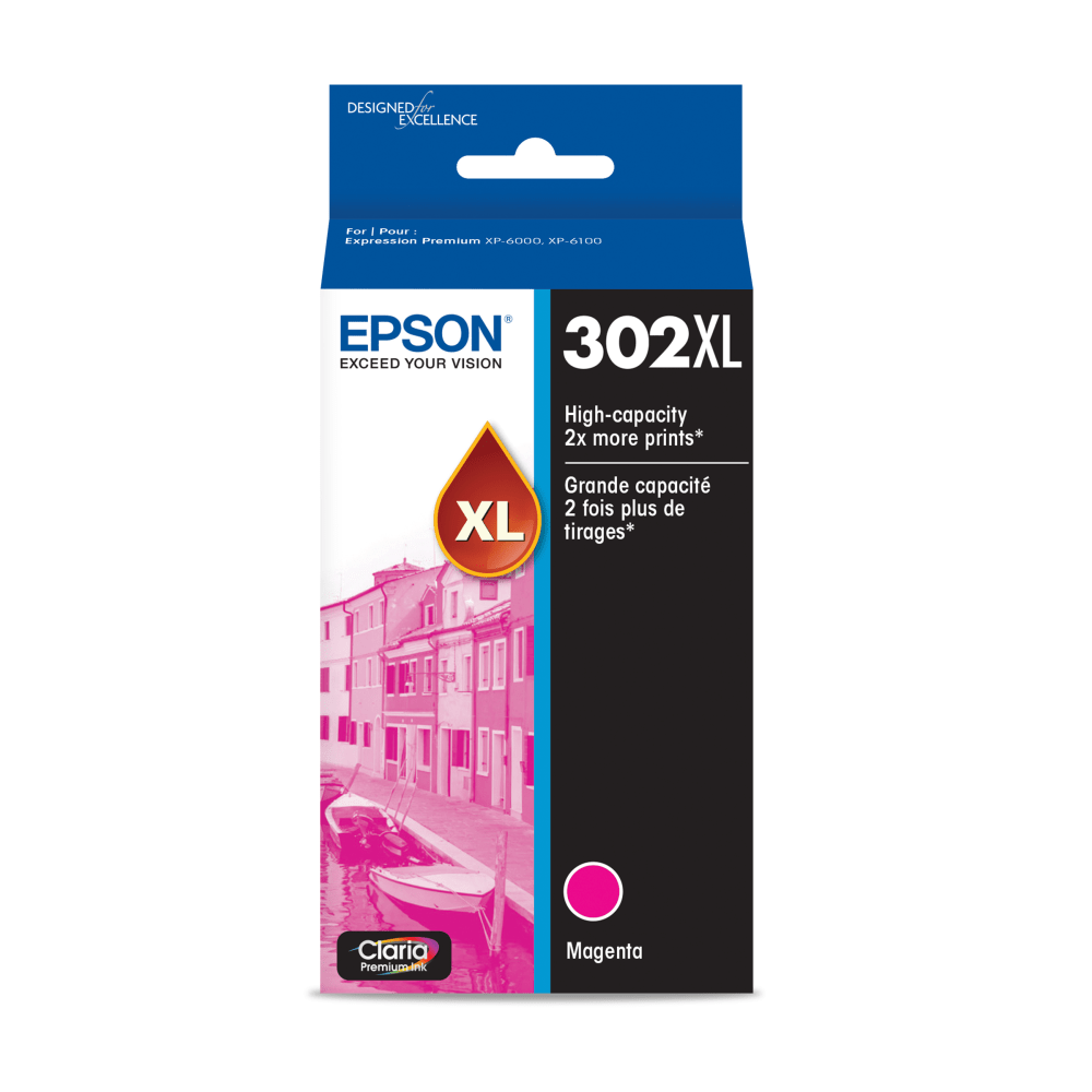 Epson 302XL Claria Premium Magenta High-Yield Ink Cartridge, T302XL320-S