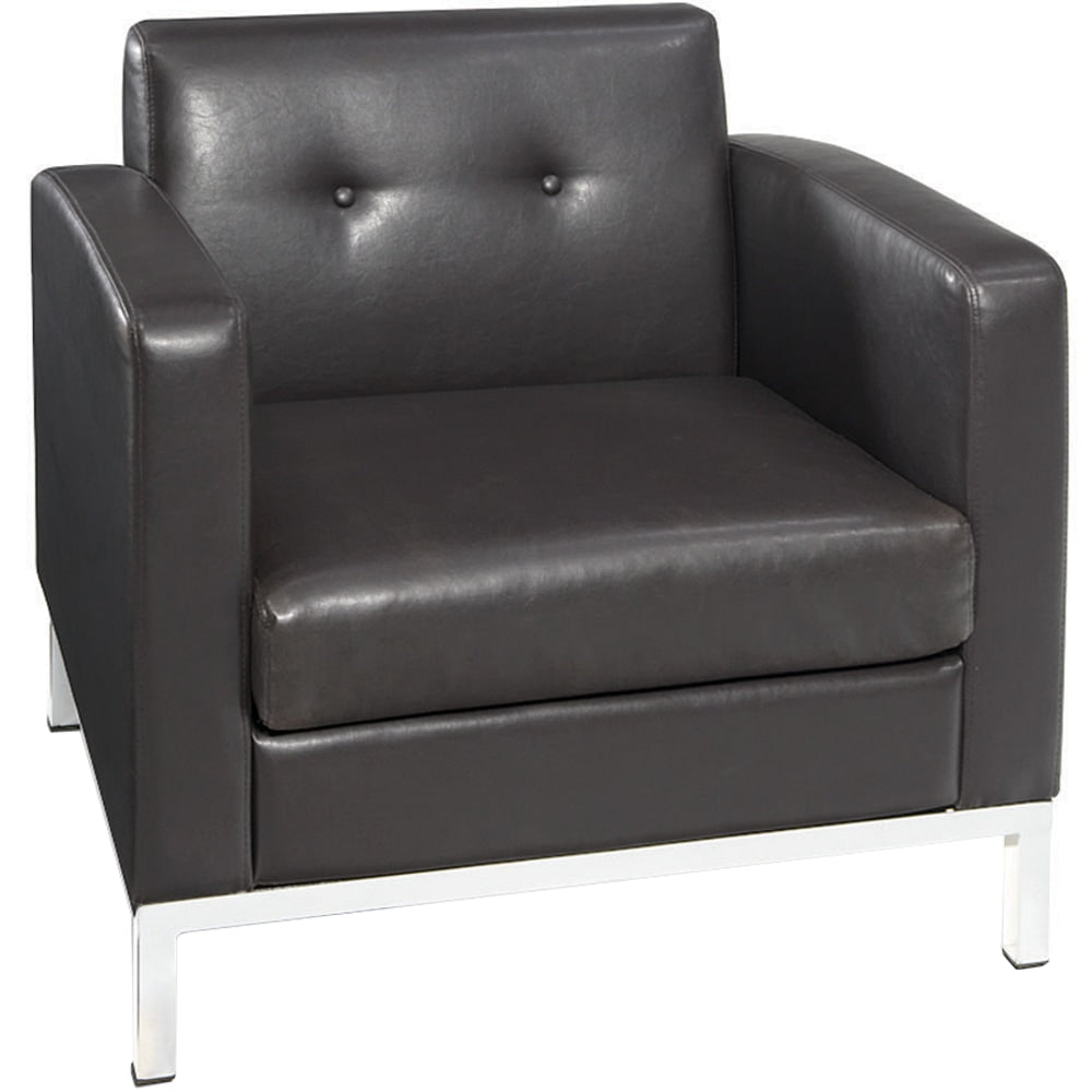 Office Star Avenue Six Wall Street Chair With 2 Arms, Espresso