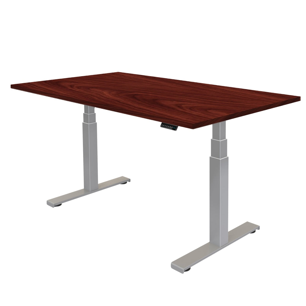 Fellowes Cambio 48inW Height-Adjustable Computer Desk, Mahogany