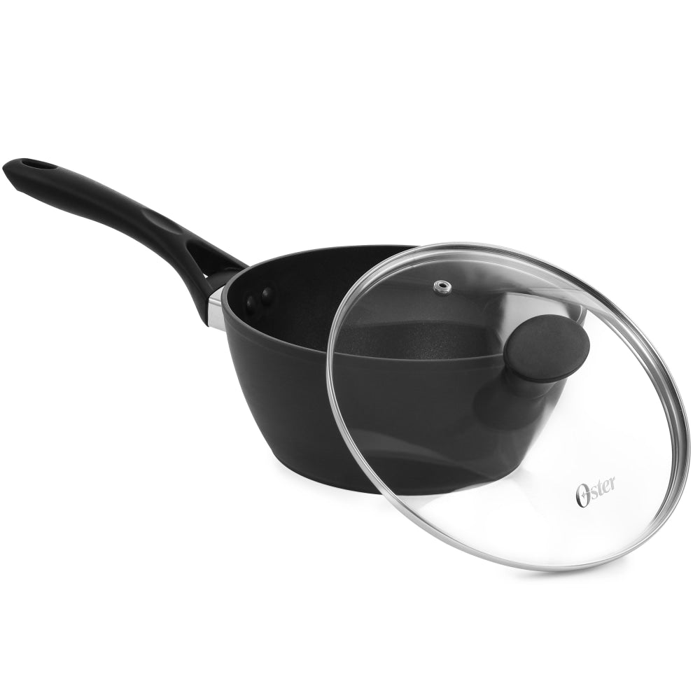 Oster 2.5-Quart Non-Stick Aluminum Saucepan With Lid, Black