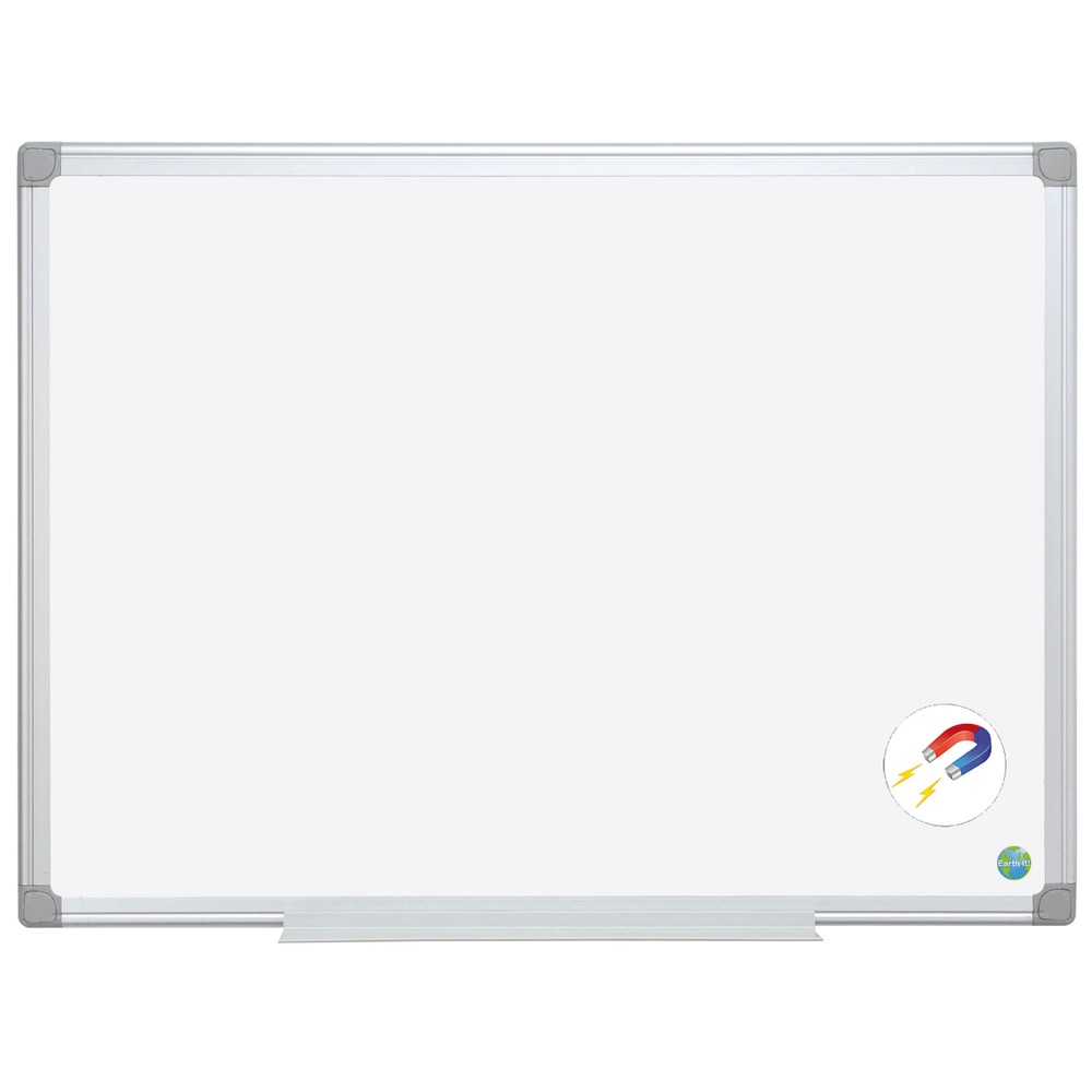 MasterVision Earth Gold Ultra Magnetic Dry-Erase Whiteboard, 48in x 36in, 45% Recycled, Aluminum Frame With Silver Finish