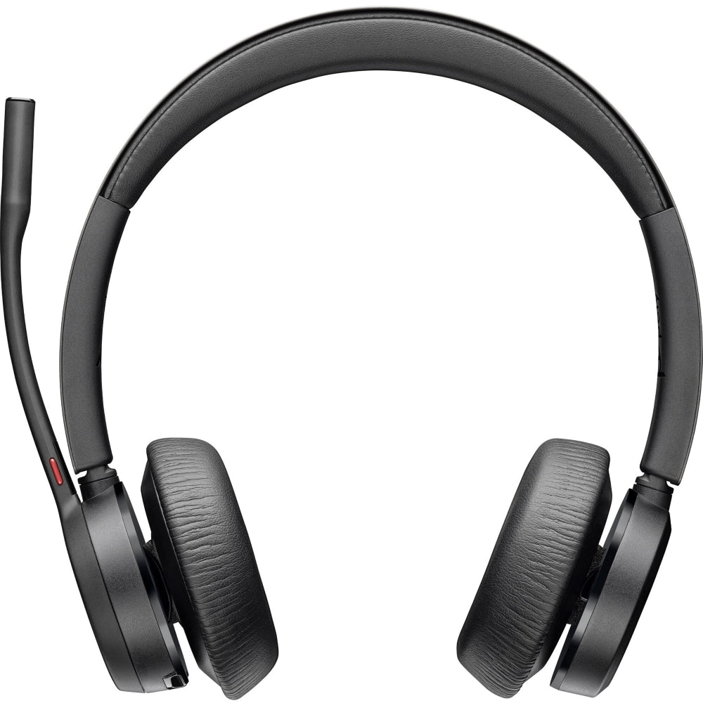 Poly Voyager 4320 USB-A Headset - Siri, Google Assistant - Stereo, Mono - USB Type A, USB Type C - Wireless - Bluetooth - 300 ft - 20 Hz - 20 kHz - On-ear - Binaural - Ear-cup - 4.92 ft Cable - Electret Condenser, MEMS Technology Microphone