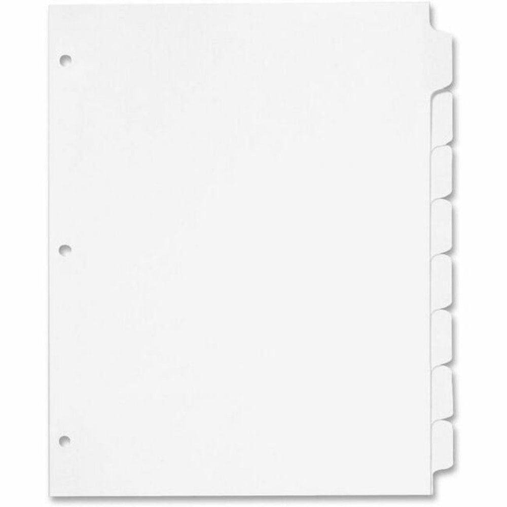 Cardinal Write N Erase Tab Dividers, 8-Tab, White