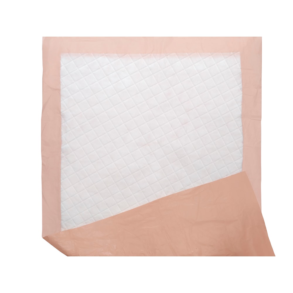 Protection Plus Polymer Disposable Underpads, 27in x 70in, Peach, 5 Per Bag, Case Of 15 Bags