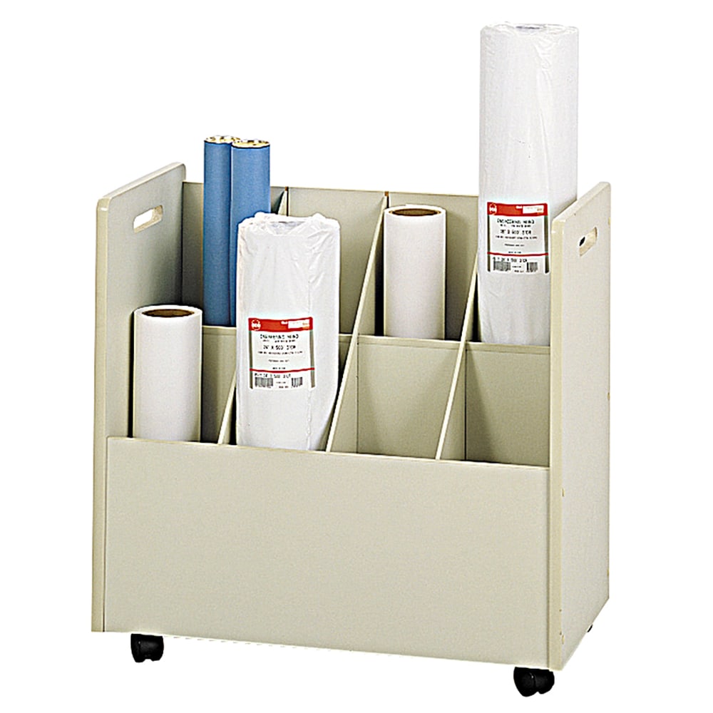 Safco Mobile Roll File, 8 Compartments, 7in Tubes