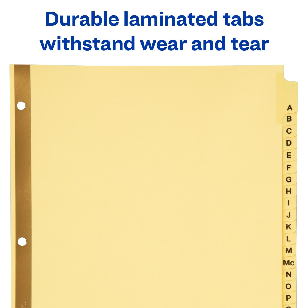 Avery Laminated Preprinted Dividers, A-Z Tabs, 8 1/2in x 11in, Set Of 25