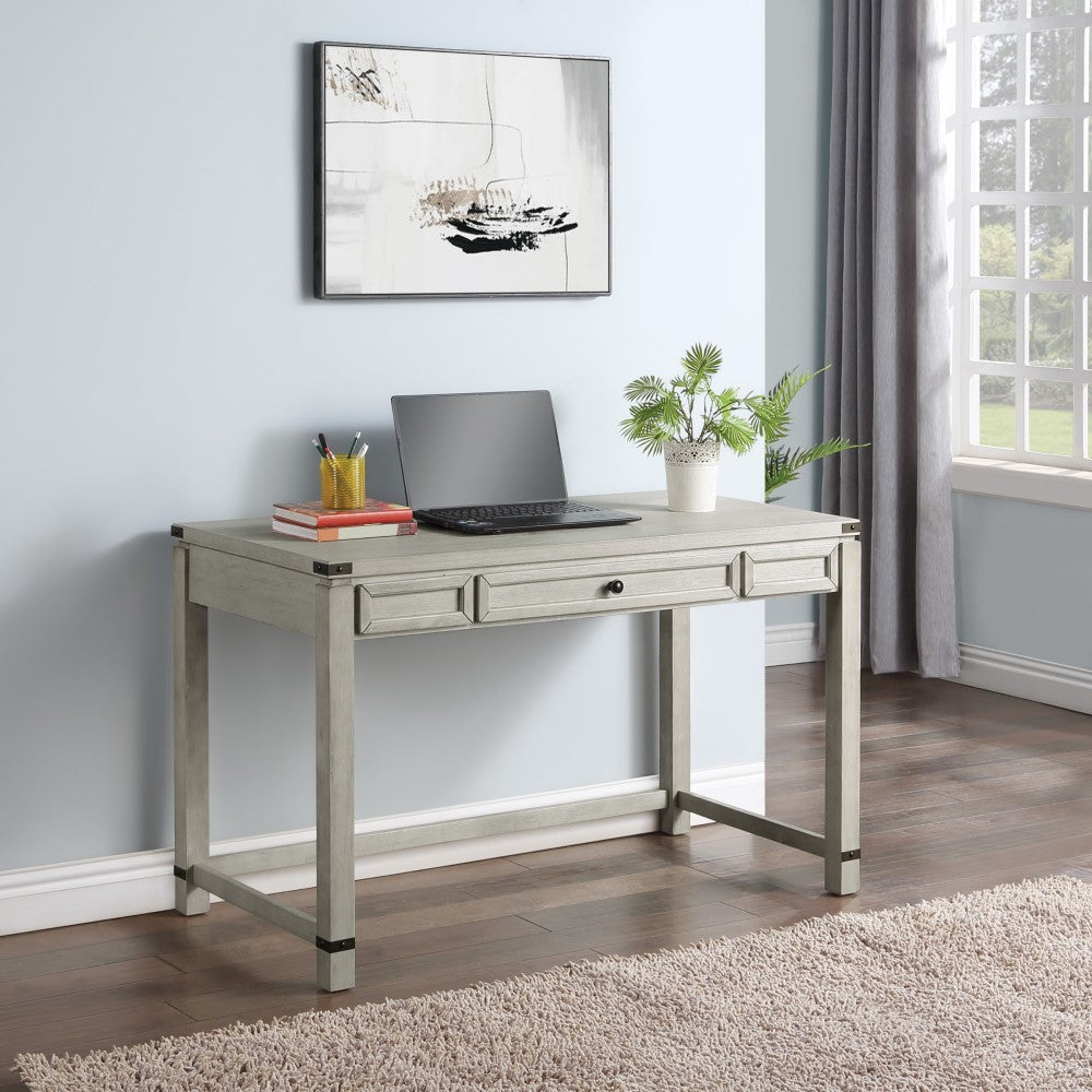 Office Star Baton Rouge Work Smart Sit-To-Stand 48inW Lift Computer Desk, Champagne Oak