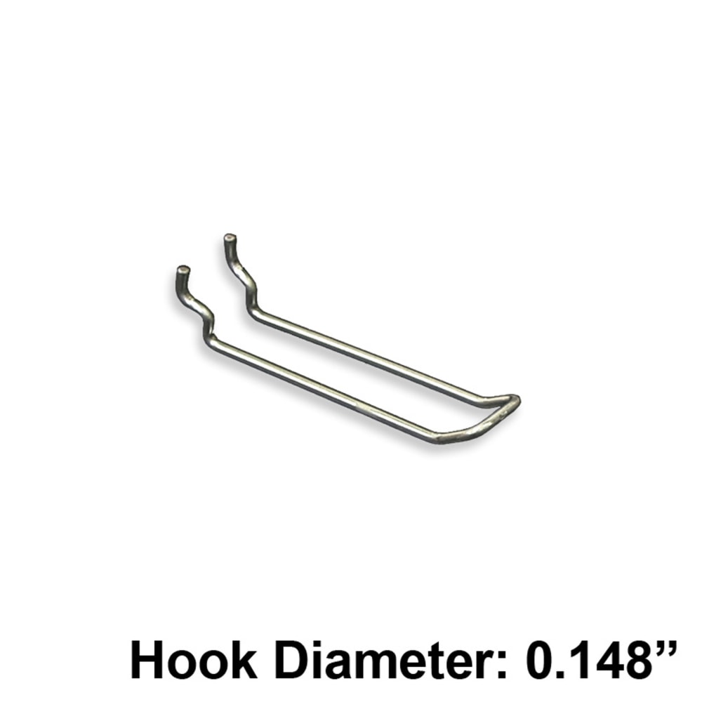 Azar Displays Galvanized Metal Safety Loop Hooks, 4in x 1in, Pack Of 50 Hooks