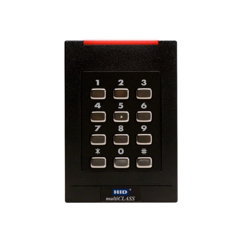 HID multiCLASS SE RPK40 Multi-technology Smartcard Reader with Keypad - Wall Switch | 13.56 mHz | EAL5+ Certified | OSDP Capable | Mobile Configurable