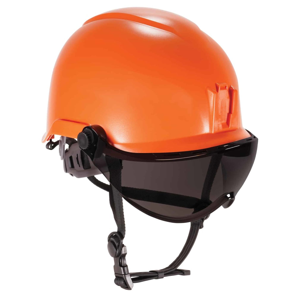 Ergodyne Skullerz 8974V Anti-Fog Class E Safety Helmet With Visor Kit, Smoke Lens, Orange