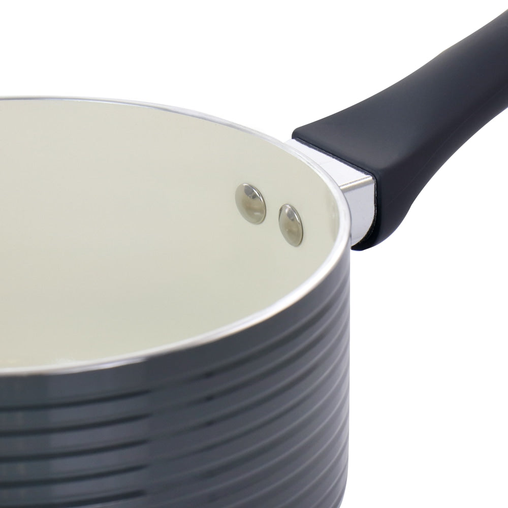 Oster 2.5-Quart Non-Stick Aluminum Saucepan With Lid, Gray