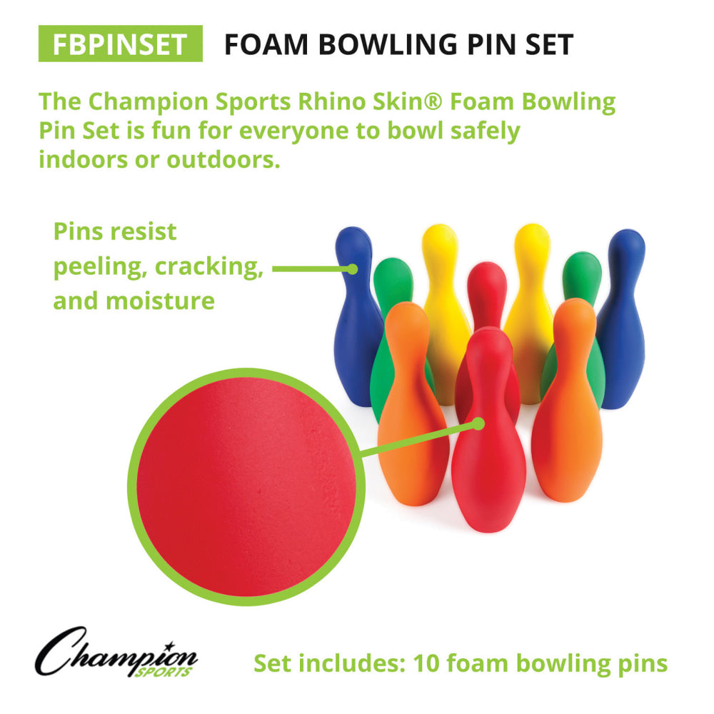 Champion Sports Foam-Coated Bowling Pin Set