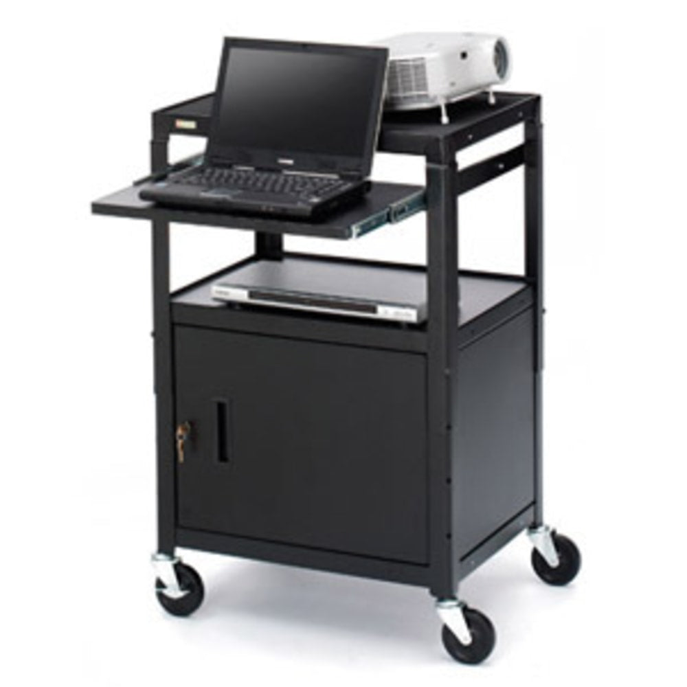 Bretford CA2642NS Presentation Cart With Cabinet, 42inH x 24inW x 18inD, Black