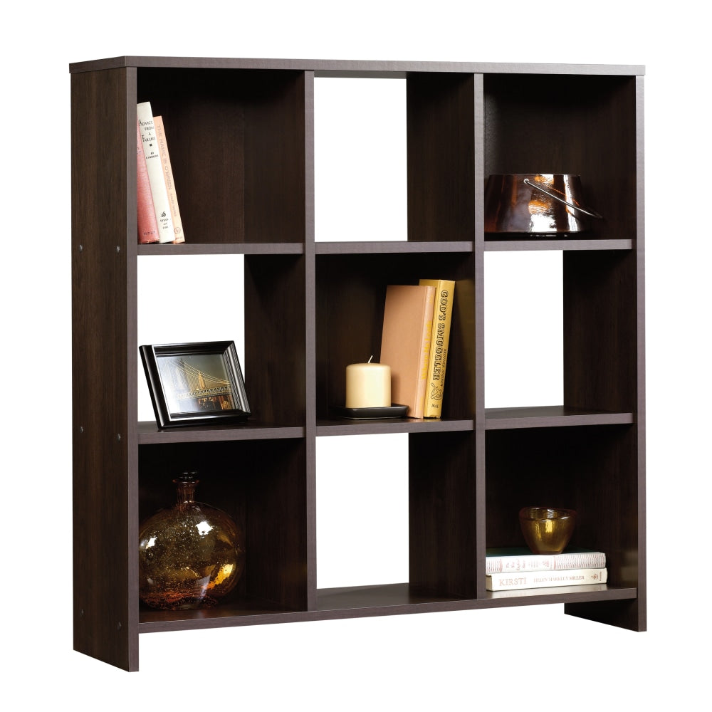 Sauder Beginnings 61inH 9-Cube Storage Bookcase Organizer, Cinnamon Cherry