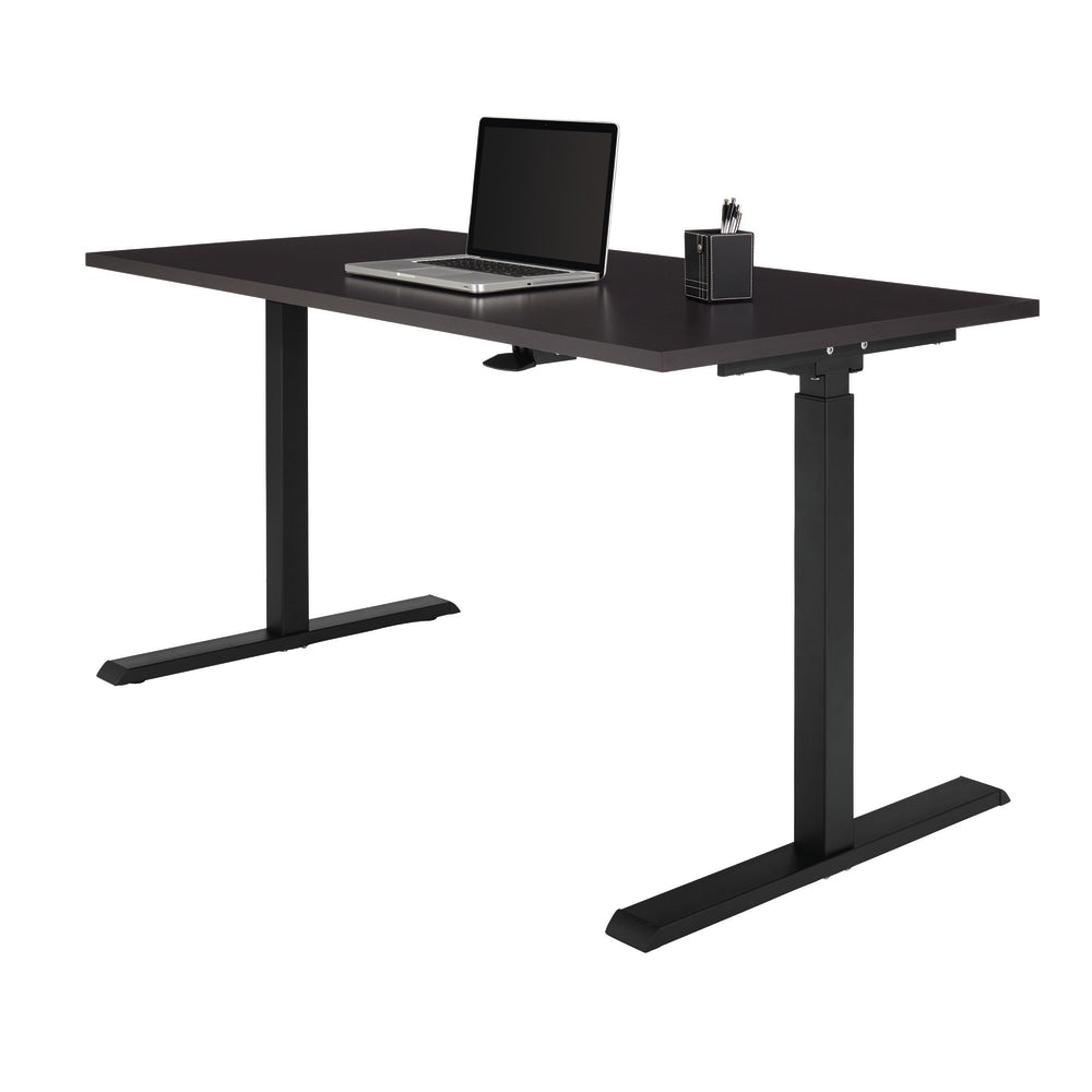 Realspace Magellan 60inW Pneumatic Height-Adjustable Standing Desk, Espresso